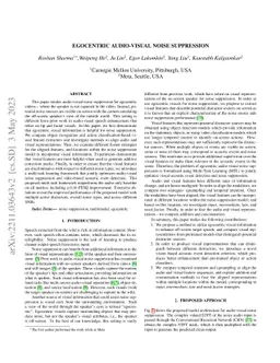 Egocentric Audio-Visual Noise Suppression