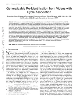 Generalizable Re-Identification from Videos with Cycle Association