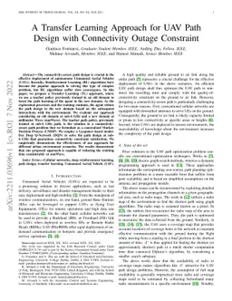 A Transfer Learning Approach for UAV Path Design with Connectivity
  Outage Constraint