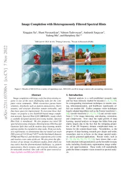 Image Completion with Heterogeneously Filtered Spectral Hints