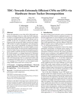 TDC: Towards Extremely Efficient CNNs on GPUs via Hardware-Aware Tucker
  Decomposition
