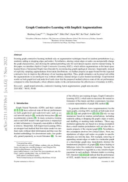 Graph Contrastive Learning with Implicit Augmentations
