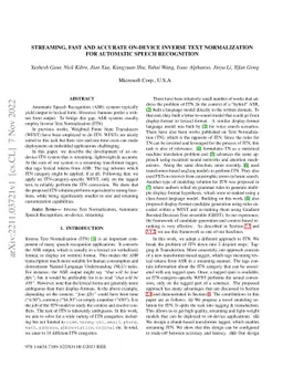Streaming, fast and accurate on-device Inverse Text Normalization for
  Automatic Speech Recognition