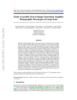 Easily Accessible Text-to-Image Generation Amplifies Demographic
  Stereotypes at Large Scale