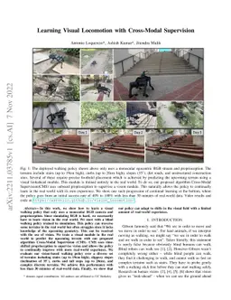 Learning Visual Locomotion with Cross-Modal Supervision