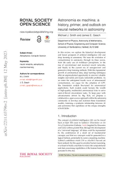 Astronomia ex machina: a history, primer, and outlook on neural networks
  in astronomy