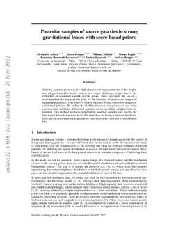 Posterior samples of source galaxies in strong gravitational lenses with
  score-based priors