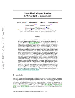 Multi-Head Adapter Routing for Cross-Task Generalization