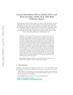 Learned Smartphone ISP on Mobile GPUs with Deep Learning, Mobile AI &
  AIM 2022 Challenge: Report