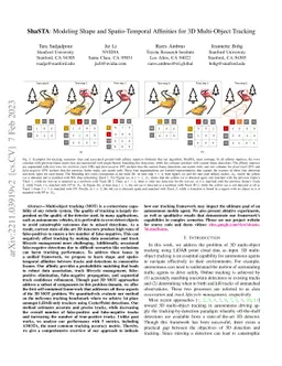 ShaSTA: Modeling Shape and Spatio-Temporal Affinities for 3D
  Multi-Object Tracking