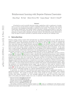 Reinforcement Learning with Stepwise Fairness Constraints