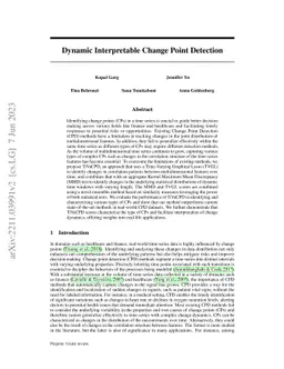 Dynamic Interpretable Change Point Detection
