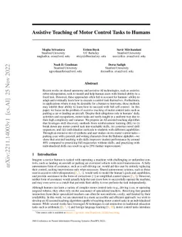 Assistive Teaching of Motor Control Tasks to Humans