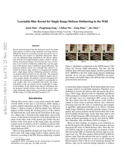 Learnable Blur Kernel for Single-Image Defocus Deblurring in the Wild