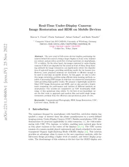 Real-Time Under-Display Cameras Image Restoration and HDR on Mobile
  Devices