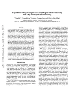 Beyond Smoothing: Unsupervised Graph Representation Learning with Edge
  Heterophily Discriminating