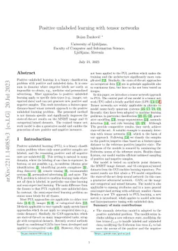 Positive unlabeled learning with tensor networks