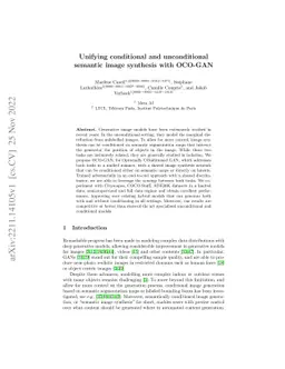 Unifying conditional and unconditional semantic image synthesis with
  OCO-GAN