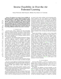 Inverse Feasibility in Over-the-Air Federated Learning