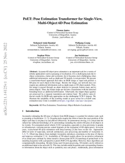 PoET: Pose Estimation Transformer for Single-View, Multi-Object 6D Pose
  Estimation