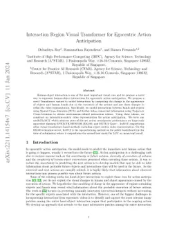Interaction Region Visual Transformer for Egocentric Action Anticipation