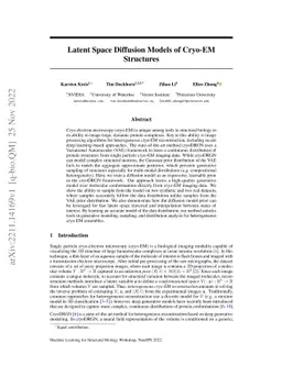 Latent Space Diffusion Models of Cryo-EM Structures