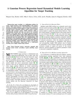 A Gaussian Process Regression based Dynamical Models Learning Algorithm
  for Target Tracking
