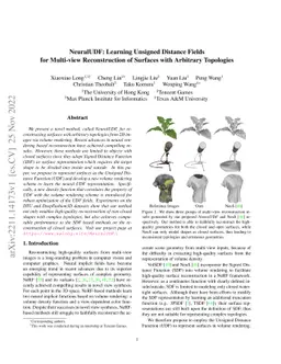 NeuralUDF: Learning Unsigned Distance Fields for Multi-view
  Reconstruction of Surfaces with Arbitrary Topologies