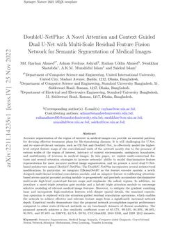 DoubleU-NetPlus: A Novel Attention and Context Guided Dual U-Net with
  Multi-Scale Residual Feature Fusion Network for Semantic Segmentation of
  Medical Images