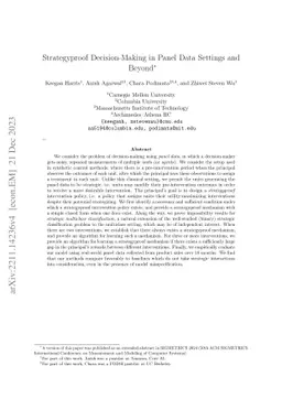 Strategyproof Decision-Making in Panel Data Settings and Beyond