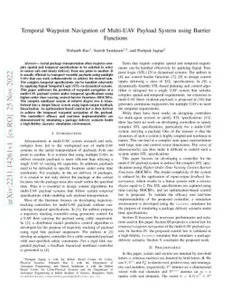 Temporal Waypoint Navigation of Multi-UAV Payload System using Barrier
  Functions