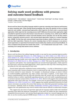 Solving math word problems with process- and outcome-based feedback