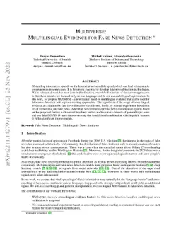 Multiverse: Multilingual Evidence for Fake News Detection