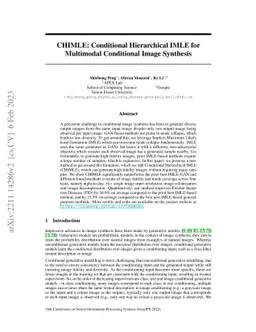 CHIMLE: Conditional Hierarchical IMLE for Multimodal Conditional Image
  Synthesis