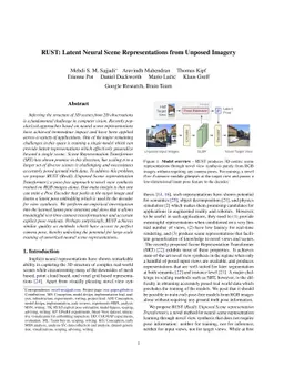RUST: Latent Neural Scene Representations from Unposed Imagery