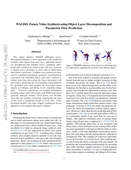 WALDO: Future Video Synthesis using Object Layer Decomposition and
  Parametric Flow Prediction