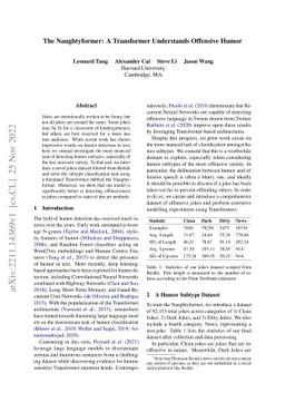 The Naughtyformer: A Transformer Understands Offensive Humor