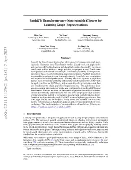 PatchGT: Transformer over Non-trainable Clusters for Learning Graph
  Representations