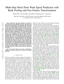 Multi-Step Short-Term Wind Speed Prediction with Rank Pooling and Fast
  Fourier Transformation