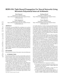 BERN-NN: Tight Bound Propagation For Neural Networks Using Bernstein
  Polynomial Interval Arithmetic