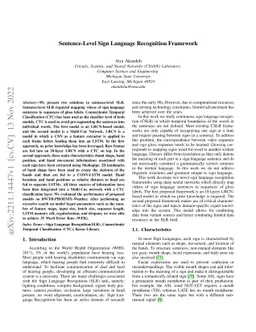 Sentence-Level Sign Language Recognition Framework