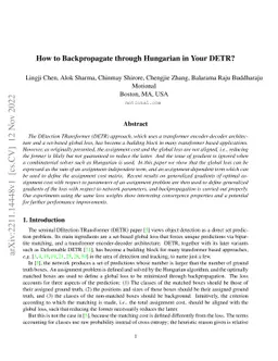 How to Backpropagate through Hungarian in Your DETR?