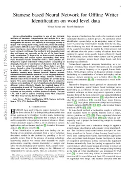 Siamese based Neural Network for Offline Writer Identification on word
  level data