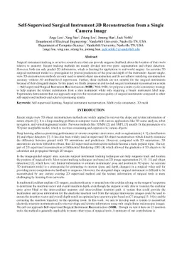 Self-Supervised Surgical Instrument 3D Reconstruction from a Single
  Camera Image