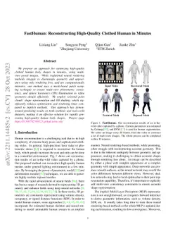 FastHuman: Reconstructing High-Quality Clothed Human in Minutes