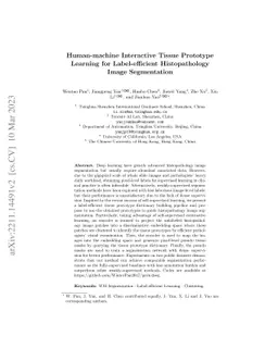 Human-machine Interactive Tissue Prototype Learning for Label-efficient
  Histopathology Image Segmentation