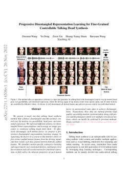 Progressive Disentangled Representation Learning for Fine-Grained
  Controllable Talking Head Synthesis