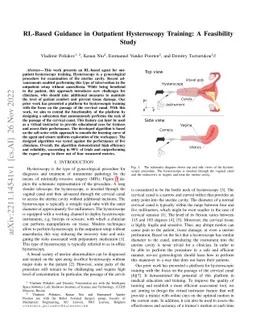 RL-Based Guidance in Outpatient Hysteroscopy Training: A Feasibility
  Study