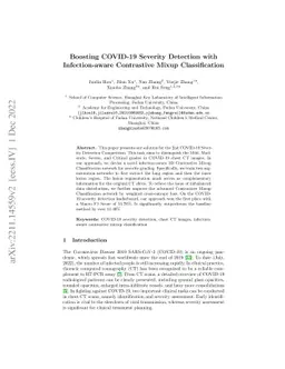 Boosting COVID-19 Severity Detection with Infection-aware Contrastive
  Mixup Classification