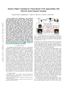 Siamese Object Tracking for Vision-Based UAM Approaching with Pairwise
  Scale-Channel Attention